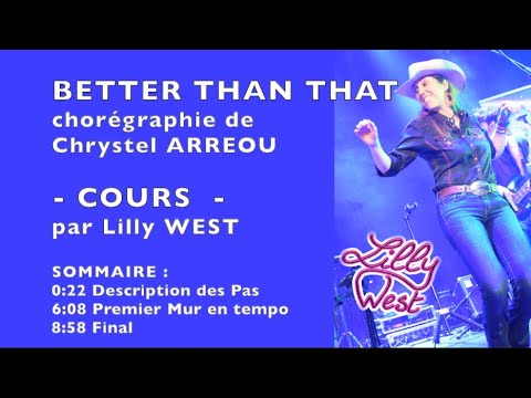 [COURS] BETTER THAN THAT de Chrystel ARREOU, enseignée par Lilly WEST