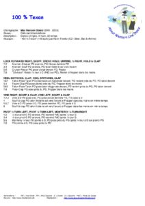 Fiche des pas de la danse 100% Texan