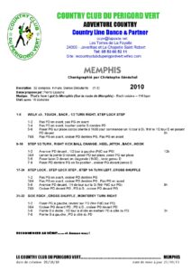 Fiche des pas de la danse Menphis