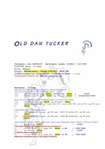 Fiche des pas de la danse Old Dan Tucker