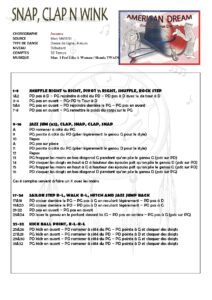 Fiche des pas de la danse Snap Clap N Wink