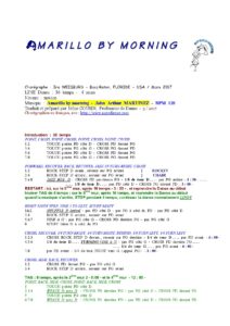 Fiche de pas de danse : Amarillo by morning