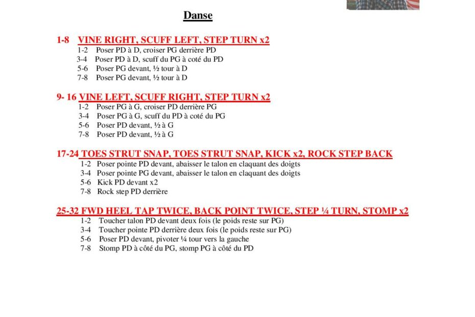 Fiche des pas de la danse County Fair
