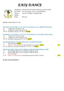Fiche des pas de la danse Easy Dance