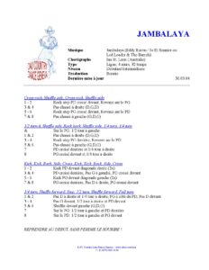 Fiche des pas de la danse Jambalaya