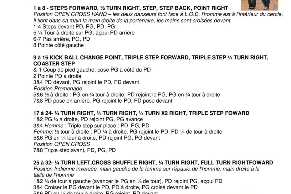 Fiche des pas de la danse Long Long Way For Two