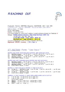 Fiche des pas de la danse Reaching Out
