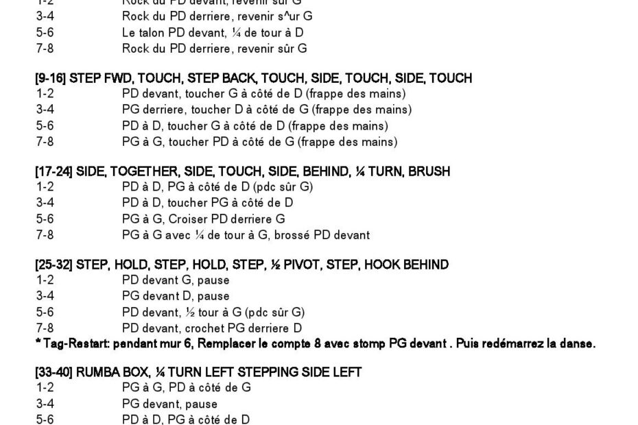 Fiche de danse de Day of the Dead