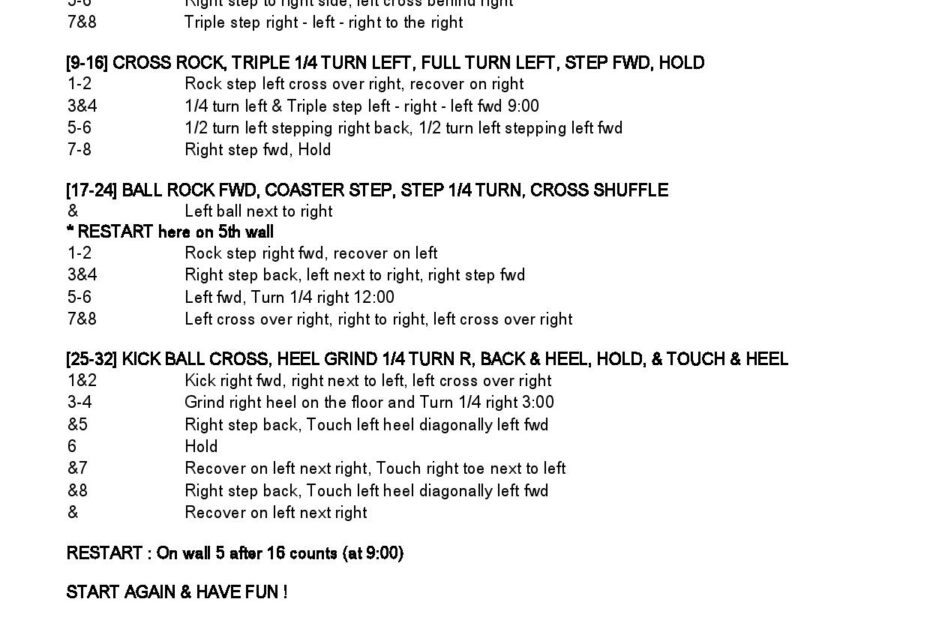 Linedance Stepsheet : Crazy Song