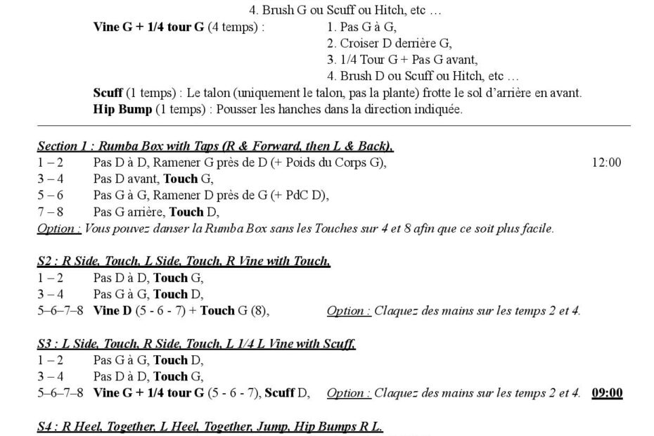 Linedance Stepsheet : A bar song