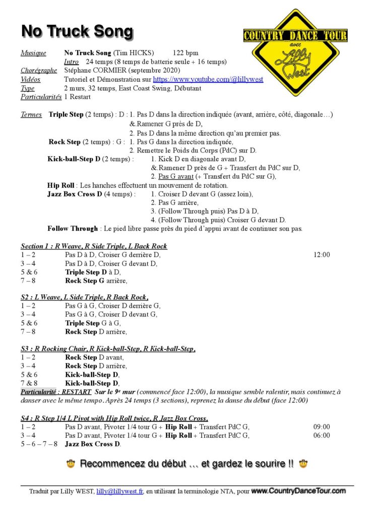 Linedance Stepsheet : No truck Song