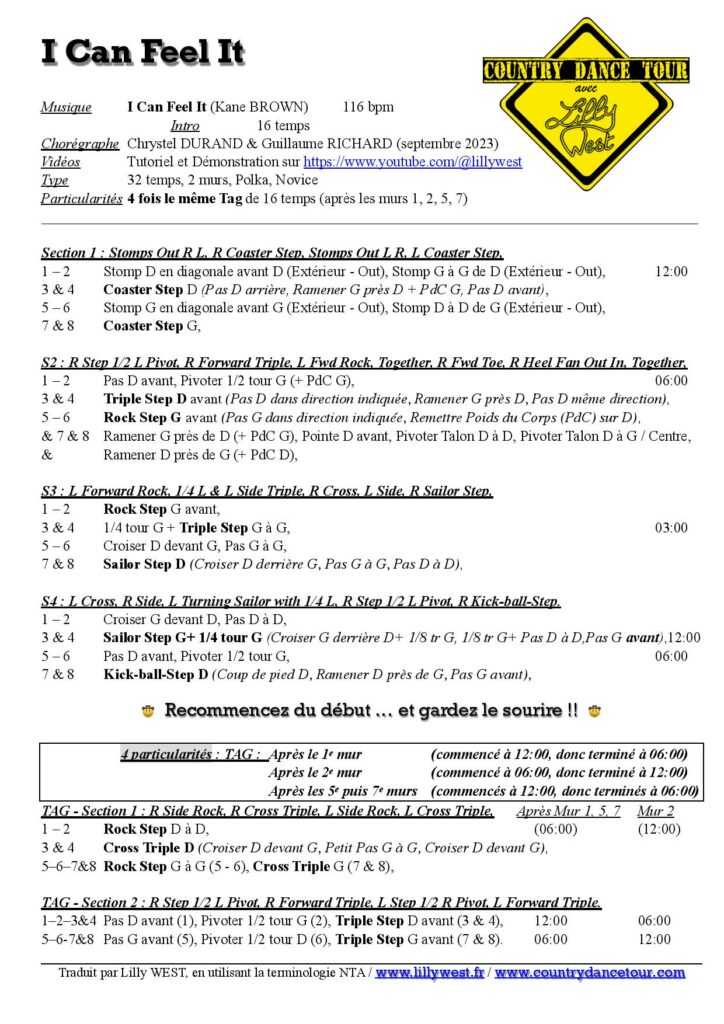 Linedance Stepsheet : I CAN FEEL IT