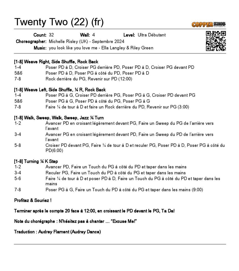 Linedance Stepsheet : Twenty Two
