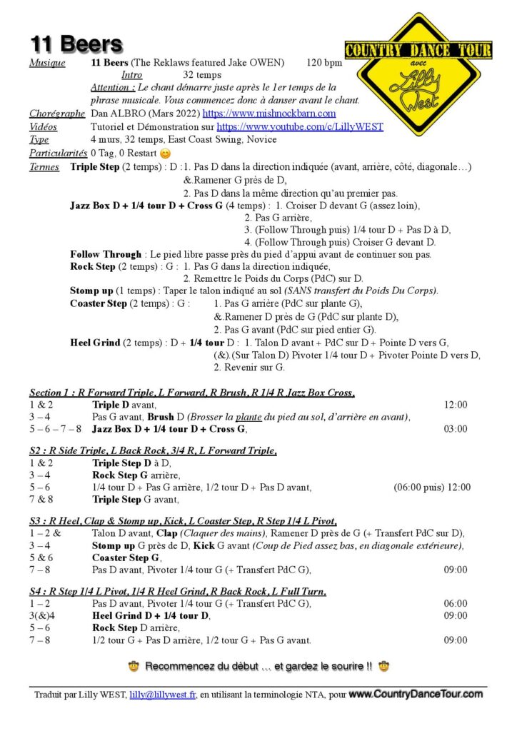 Linedance Stepsheet :11 Beers