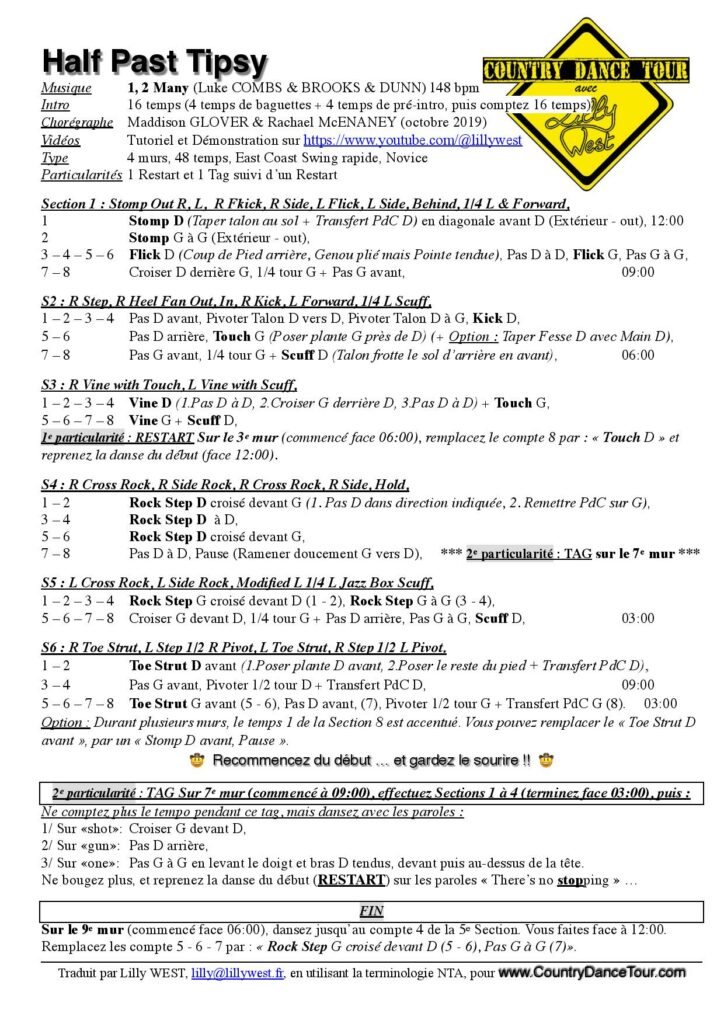 Linedance Stepsheet : Half Past Tipsy