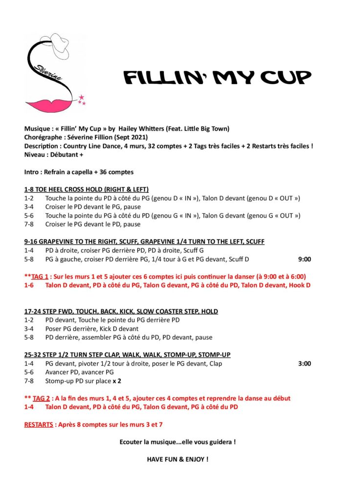 Linedance Stepsheet : Fillin' my cup